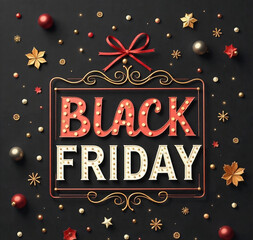 merry christmas card black  Friday 