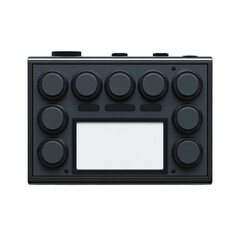 Obraz premium Dark synth device with dials and central screen