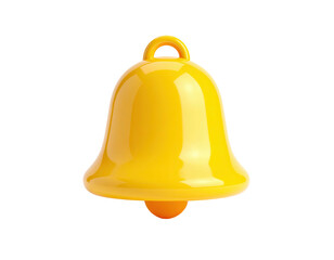 Simple, bright yellow bell with smooth, glossy, cartoonish look