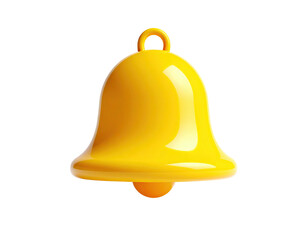 Glossy, bright-yellow bell icon with dark background
