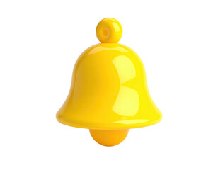 Glossy yellow cartoon bell on black