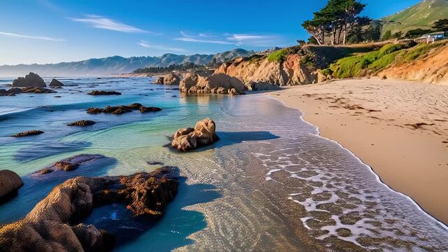Scenic Beauty of Pfeiffer Beach, California: A Coastal Paradise with Turquoise Waters