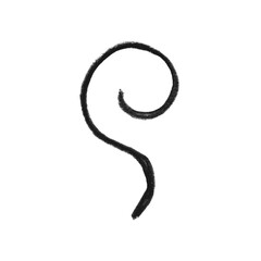 Simple black spiral curl line abstract graphic element design