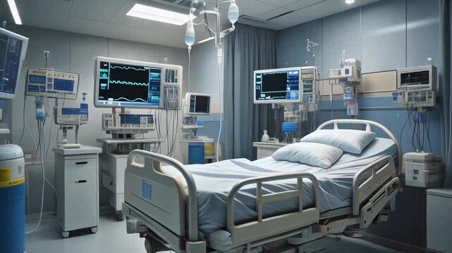 Modern hospital intensive care unit showcasing advanced medical equipment