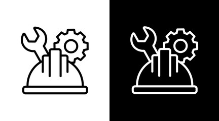 Mechanical Engineer  White Icon Set Design