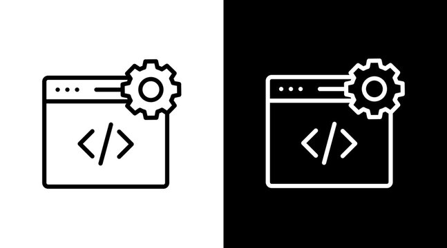 Web Developer  White Icon Set Design