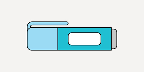 Blue highlighter illustration collage element vector