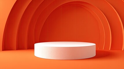Orange Abstract Display Podium