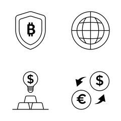 Set Business Bank icon pack symbols Invest Logo