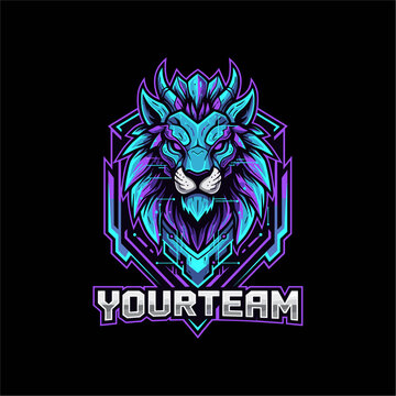 Vektor ilustrasi tato singa kepala abstrak simbol raja hewan liar gotik tengkorak desain seni