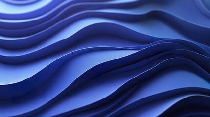 Obraz premium Glossy blue background with glowing curved lines creating smooth wave patterns in various shades of blue, evoking calm and fluid abstract design