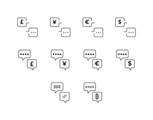Set Chat Negotiation Currency Business icon pack symbols Money Logo