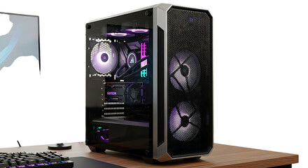 Modern Computer System: Sleek and powerful computer, a symbol of cutting-edge technology and digital prowess. Ideal for technology enthusiasts and IT professionals.