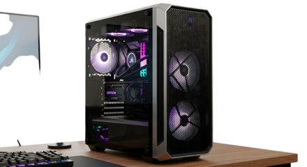 Modern Computer System: Sleek and powerful computer, a symbol of cutting-edge technology and digital prowess. Ideal for technology enthusiasts and IT professionals.