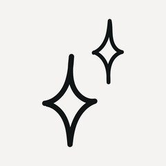 Minimalist black star sparkles on a light, element vector