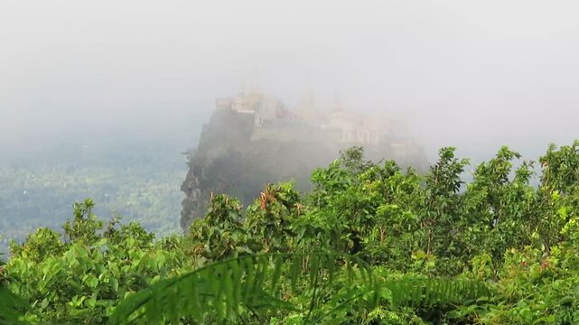 Time-lapse Video of Clouds passing over the Buddhist Monastery of Taung Kalat in Myanmar