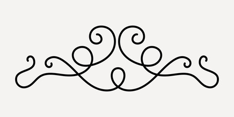 Elegant decorative flourish design, hand drawn vector