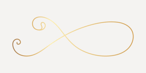 Elegant gold swirl design, hand drawn vector