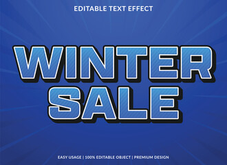 winter sale text effect design promotion background element 