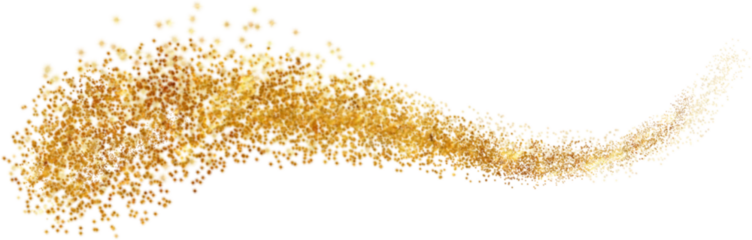 Celestial Golden Starry Frames and Comet Graphic Elements Isolated on White Background for Cosmic Designs, Festive Celebrations, Gold glitter swash shiny  stroke shape, luxury  party element