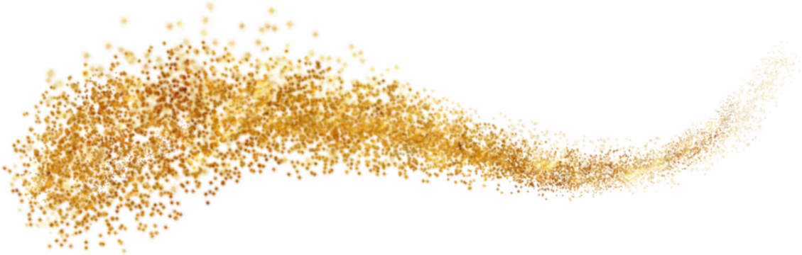 Celestial Golden Starry Frames and Comet Graphic Elements Isolated on White Background for Cosmic Designs, Festive Celebrations, Gold glitter swash shiny  stroke shape, luxury  party element