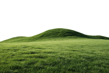 Obraz premium Rolling green grass hills against a solid black background landscape, Png, Isolated on Transparent Background, Cut Out
