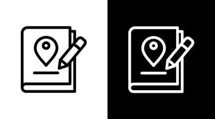 Travel Journal  White Icon Set Design