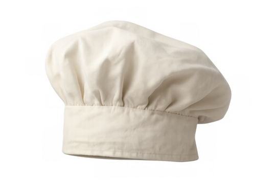 Chef hat or toque for culinary professionals, an iconic uniform item for cooking staff and gastronomy expertise