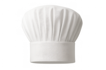 Professional chef toque chef's hat representing culinary expertise, cooking skills, and fine dining gastronomy, transparent background