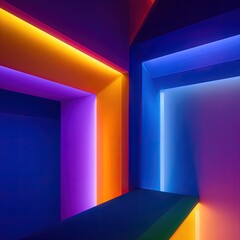 Abstract Geometric Design With Neon Colors