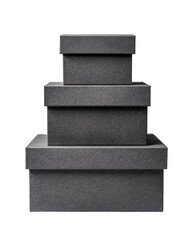 Stacked gray boxes, various sizes, solid background