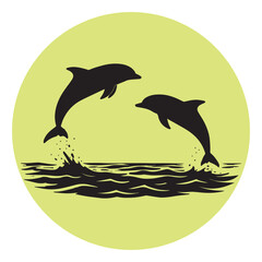 silhouette of a dolphin, dolphin 