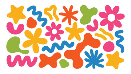 Vibrant abstract arrow design with multiple color gradients and geometric shapes