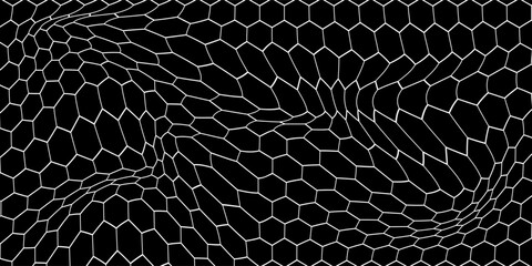 Curved net pattern. Seamless design for sportswear or equipment like soccer goals, volleyball nets, basketball hoops, hockey nets, and athletic gear. Vector net dynamic Vector ilustration