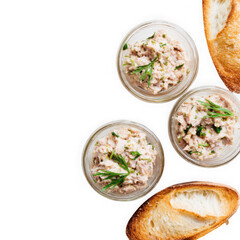  Rillettes on white background.