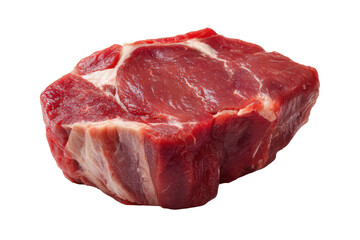 Fototapeta premium Raw beef steak with marbling and fat isolated on black background meat, Png, Isolated on Transparent Background, Cut Out