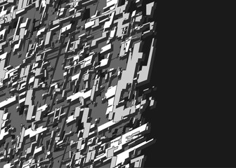 Abstract background with seamless pixel geometric pattern and with some copy space area