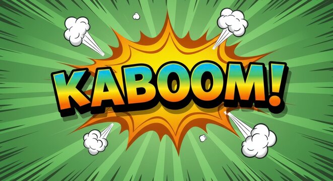 Dynamic comic book kaboom illustration perfect for creating action filled designs