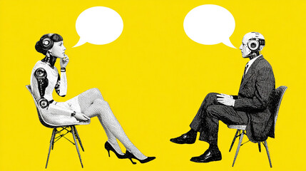 A human and an AI silhouette share a single glowing thought bubble, symbolizing collaboration, merged creativity, and the convergence of human intuition with machine intelligence.
