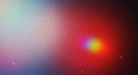 Abstract colorful light leak overlay effect with bokeh and dust specks for vintage photography and design
