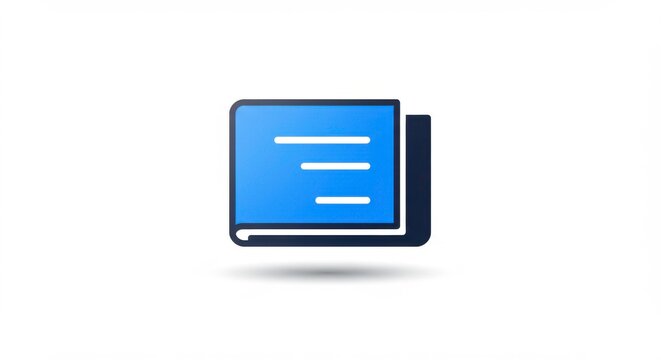 Minimalist book icon with blue cover and dark outline for digital publishing - Powered by Adobe