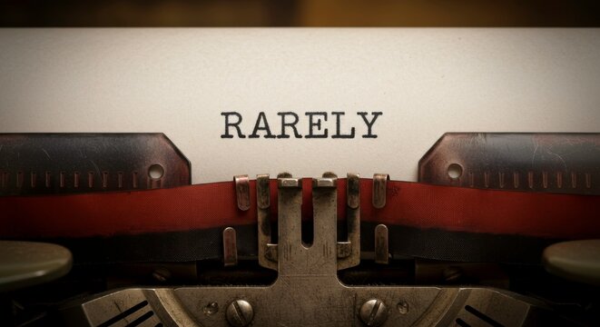 Rarely typed on a vintage typewriter symbolizes uniqueness and infrequent events