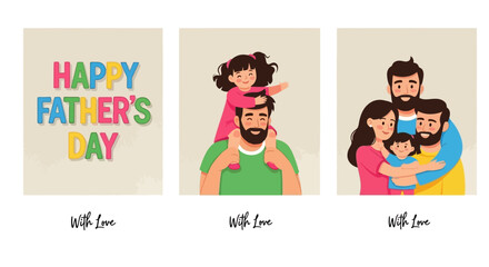 Celebrating Father's Day Colorful Greetings, Family Love, and Cherished Moments