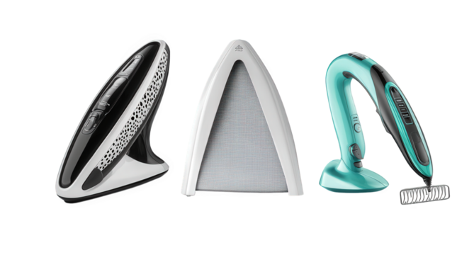 Three ergonomic computer mouse devices isolated on transparent background, designed for comfort and efficiency, showcasing modern technology and innovative design