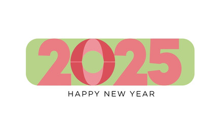 Modern Graphic Design for Happy New Year 2025 Celebration with Futuristic Style