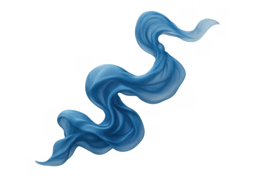 Dynamic blue fabric flowing in a graceful, abstract wave with soft light and shadow, highlighting fluid motion and elegant texture