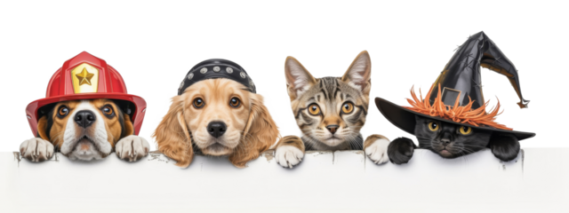 festive pets on copy space concept