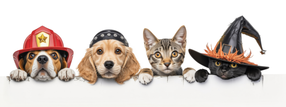 festive pets on copy space concept