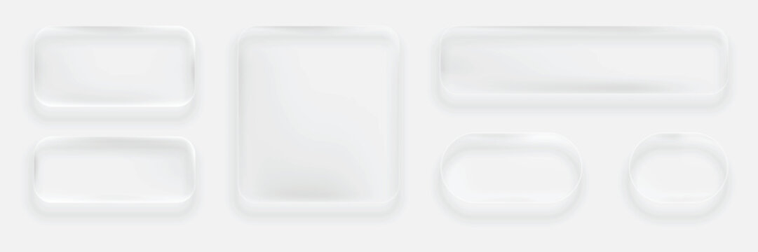 Glassmorphism UI elements, Liqud glass buttons and shapes