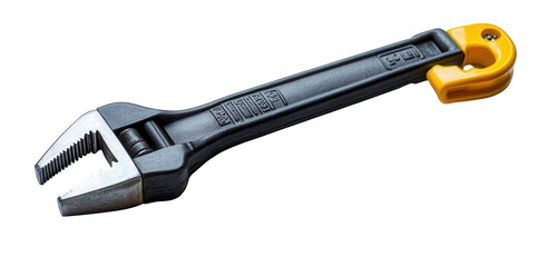 Obraz premium Adjustable wrench isolated on transparent background, a versatile tool for gripping and turning various fasteners with its adjustable jaw and sturdy construction